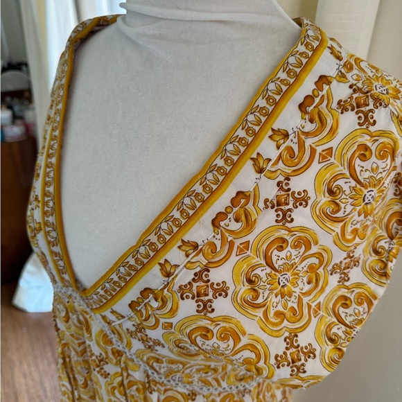 Long boho maxi dress high slit M - Picture 4 of 7